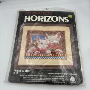 Monarch Horizons Longstitch Needlepoint Kit LS 58 Porky & Bess Vintage Sealed